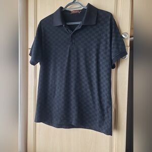 Men's Black Checkered Polo Shirt